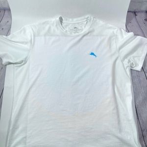 TOMMY BAHAMA DESIGNER HAWAII HAWAIIAN TEE T SHIRT Mens L White